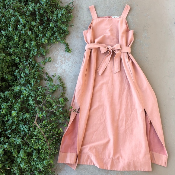 Madewell Dresses & Skirts - Madewell Salmon Apron Tie-Waist Midi Dress